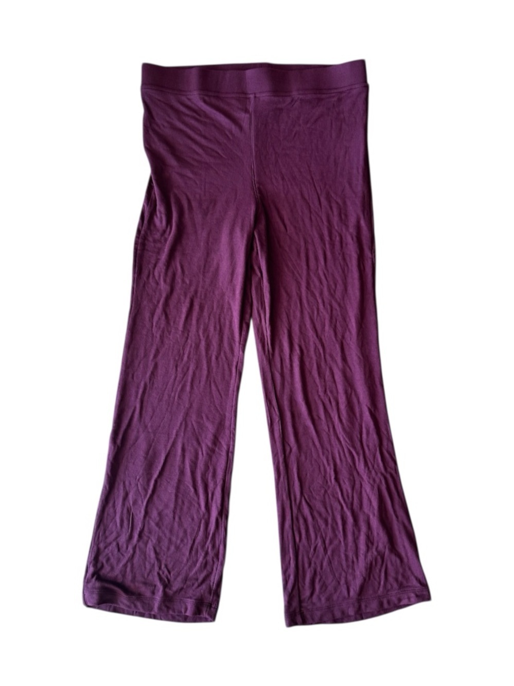 Banana Republic Ribbed Pajama Pants Lounge Sleepwear Purple Plum Elastic Waist